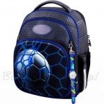 FRAME SCHOOL BACKPACK WINNER ONE FOR BOYS, GRAY WITH BLUE, WITH WATCH, 1-4 CLASSES - image-0